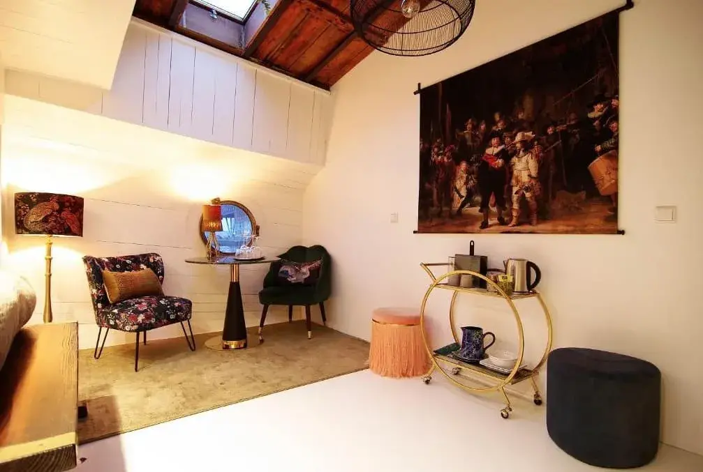 Waterfront room with canal view at Najade Eco Houseboat